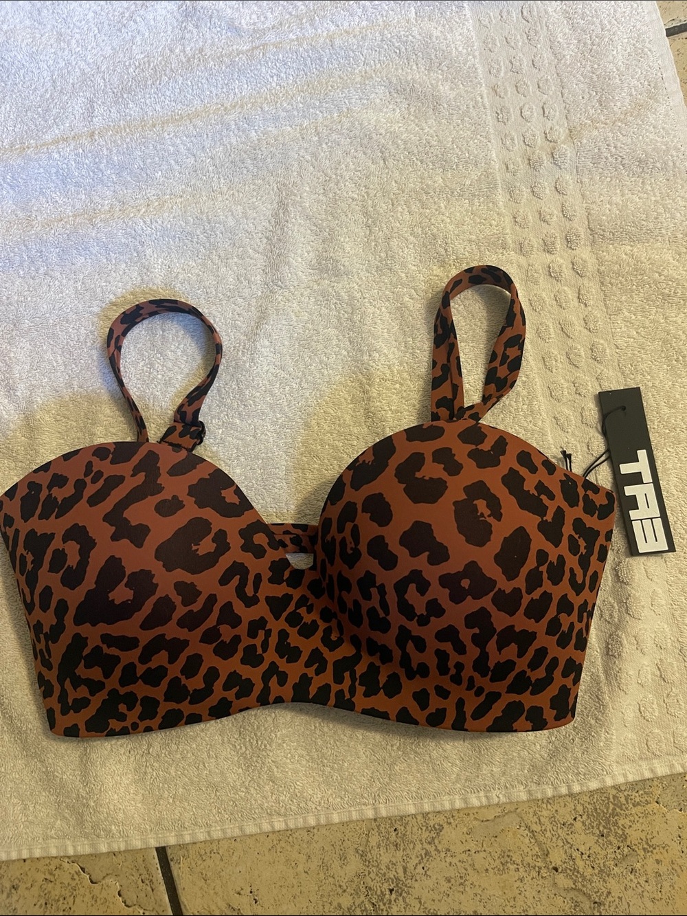 TAE Leopard Print Strapless Convertible Bra - Brown/Black